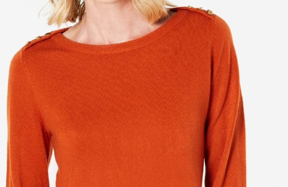 Karen Scott Women's Button-Shoulder Sweater Red Size X-Large