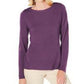 Karen Scott Women's Petite Button-Shoulder Sweater Med Purple Size Petite