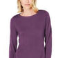 Karen Scott Women's Petite Button-Shoulder Sweater Med Purple Size Petite