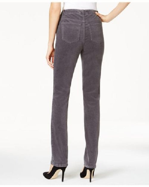 Charter Club Women's Lexington Corduroy Tummy-Control Pants Dark Gray Size 16