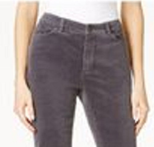 Charter Club Women's Lexington Corduroy Tummy-Control Pants Dark Gray Size 16
