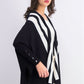 Alfani Women's Petite Striped Open-Front Cardigan Black Size Medium