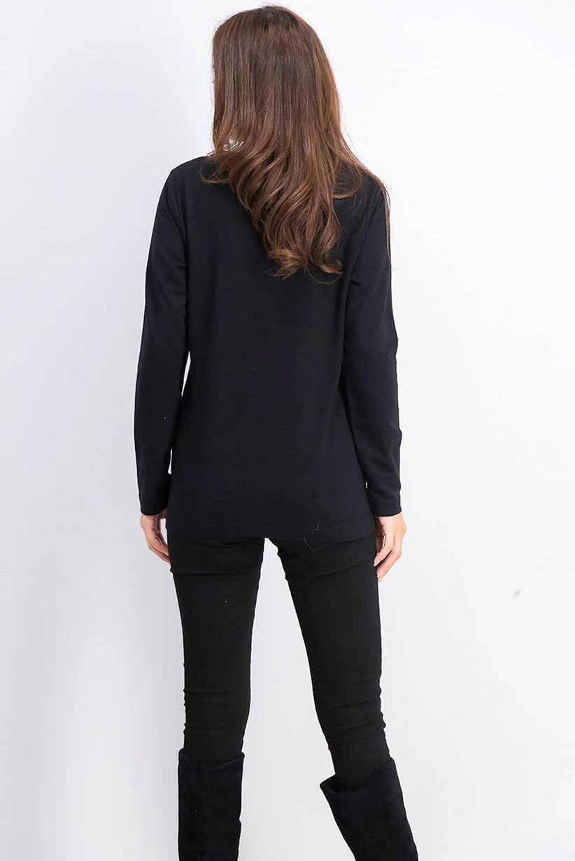 Karen Scott Women's Sport Lace-Up Sweatshirt Black Size Small