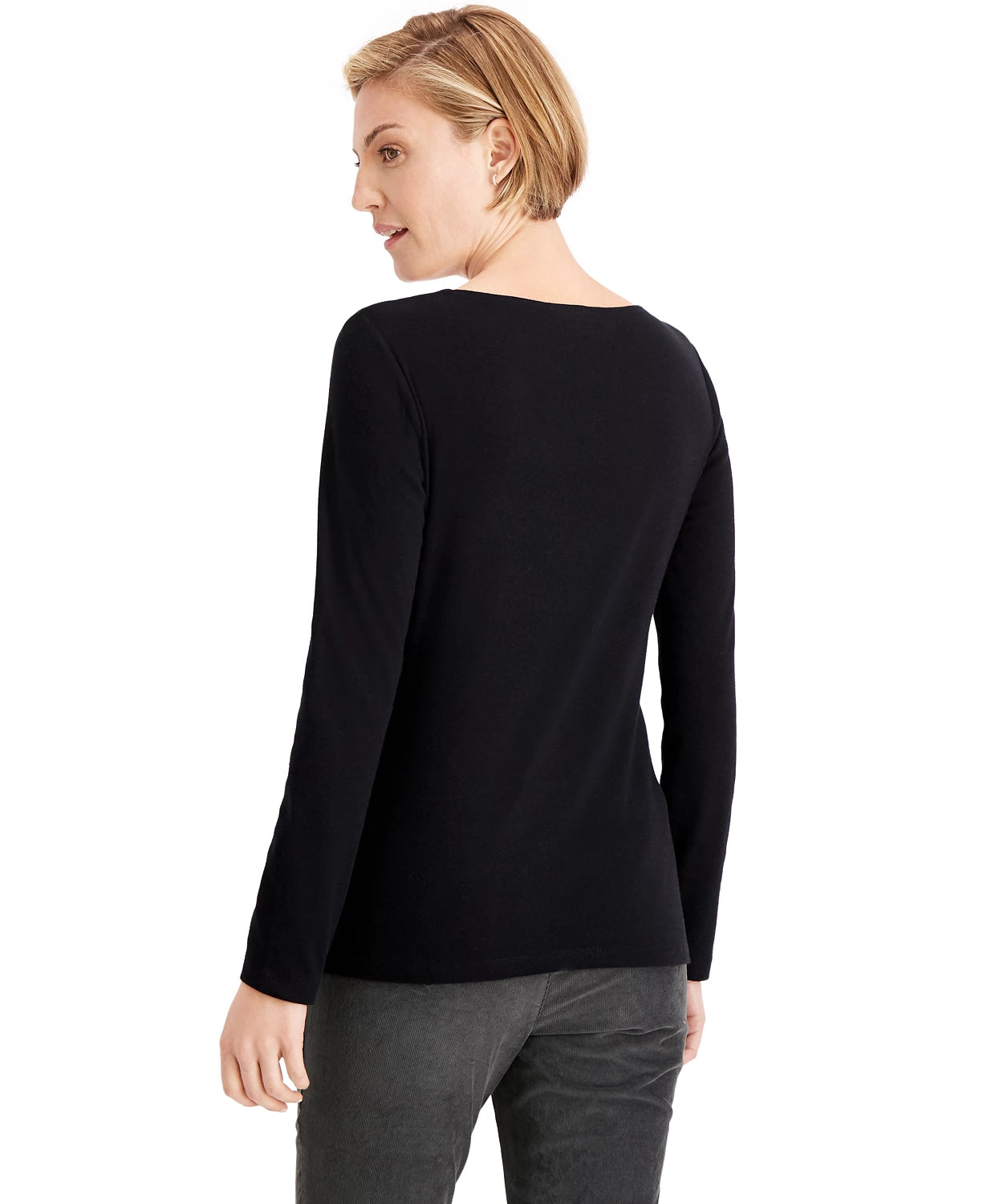 Karen Scott Women's Plaid Truck Cotton Top Black Size Small