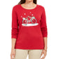 Karen Scott Women's Snow Bike Cotton Top Red Size XX-Large