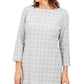 Karen Scott Women's Cotton Plaid Tunic Grey Size Medium