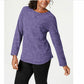 Karen Scott Women's Sport Space-Dye Microfleece Top Purple Size Medium