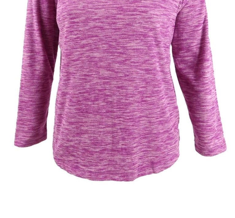 Karen Scott Women's Sport Space-Dye Microfleece Top Purple Size Medium