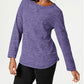 Karen Scott Women's Sport Space-Dye Microfleece Top Purple Size X-Large
