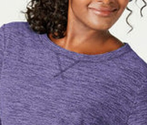 Karen Scott Women's Sport Space-Dye Microfleece Top Purple Size X-Large