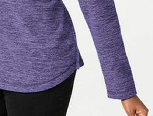 Karen Scott Women's Sport Space-Dye Microfleece Top Purple Size X-Large