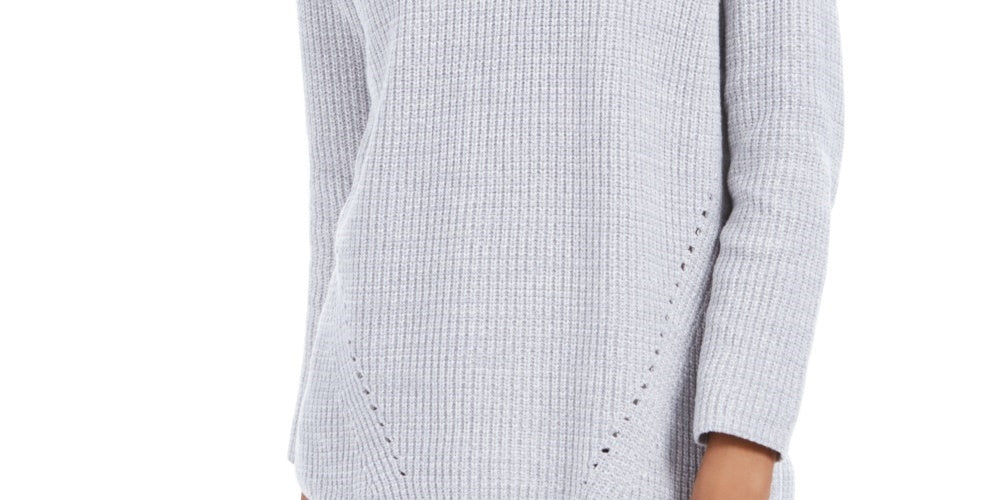 Style & Co Women's Pointelle-Knit Sweater Gray Size X-Small