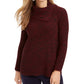 Style & Co Women's Pointelle-Knit Sweater Dark Red Size Large
