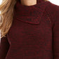 Style & Co Women's Pointelle-Knit Sweater Dark Red Size Large