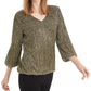 Alfani Women's Metallic Bubble Top Gold Size Petite Medium