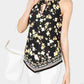 INC International Concepts Women's Printed Keyhole Halter Top Yellow Size Medium