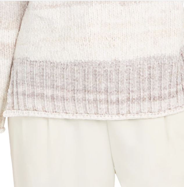 Style & Co Women's Chenille Space Dyed Sweater White Size Large