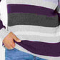 Karen Scott Women's Emma Cotton Striped Sweater  Purple Size Petite Small