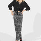 INC International Concepts Women's Tie Front Solid Long Sleeve V Neck Crop Black Size Small