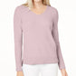 Maison Jules Women's Chenille V Neck Sweater Pink Size X-Large