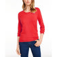 Maison Jules Women's Crewneck 3/4-Sleeve Sweater Wine Size Large
