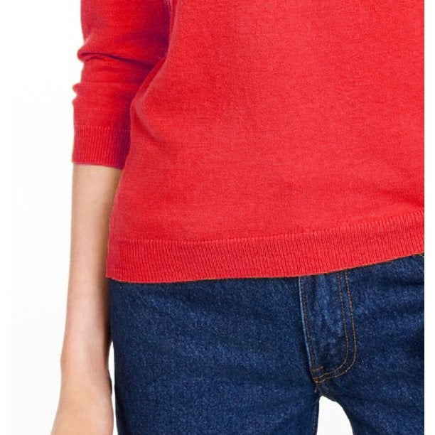 Maison Jules Women's Crewneck 3/4-Sleeve Sweater Wine Size Large