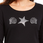 Karen Scott Women's Studded Seashell Top Black Size Small