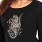 Karen Scott Women's Embellished Seahorse Top  Black Size Medium