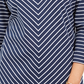 Karen Scott Women's Striped V Neck Top Navy Size Small