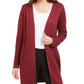 Alfani Women's Metallic Open-Front Cardigan Red Size Medium