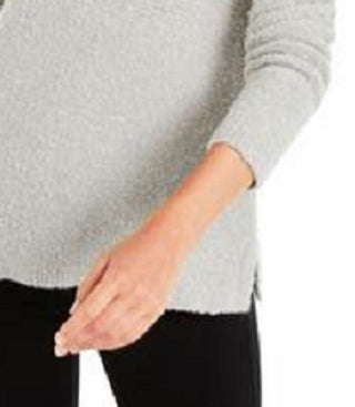 Alfani Women's Mock-Neck Boucle Sweater Gray Size X-Large