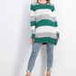 Maison Jules Women's Striped Sweater Green Size Large