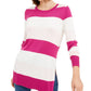 Maison Jules Women's Color Block Long Sleeve Jewel Neck T-Shirt Sweater Pink Size XX-Large