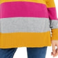 Maison Jules Women's Color Block Long Sleeve Jewel Neck T-Shirt Sweater Yellow Size X-Small