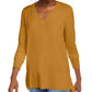 Maison Jules Women's V Neck Sweater Yellow Size Small