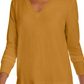 Maison Jules Women's V Neck Sweater Yellow Size Small