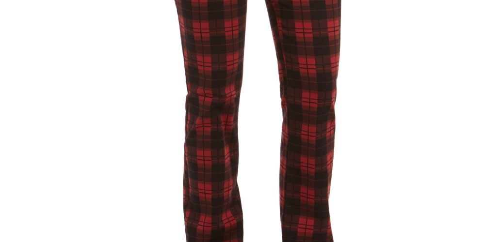 Charter Club Women's Plaid Tummy Control Jeans Black Size 14