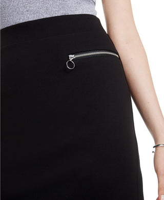 Bar III Women's Zip-Trim Mini Skirt Black Size Medium