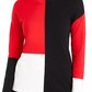 Alfani Women's Drop Shoulder Colorblocked Top Red Size Petite Small