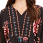 Style & Co Women's Printed Handkerchief Hem Peasant Top Black Size XX-Large