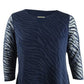 JM Women's Collection Burnout Tunic Dark Blue Size Large