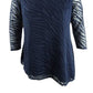 JM Women's Collection Burnout Tunic Dark Blue Size Large