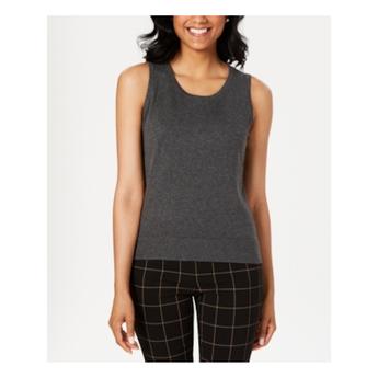 Charter Club Women's Sleeveless Crew Neck Sweater Grey Size X-Large