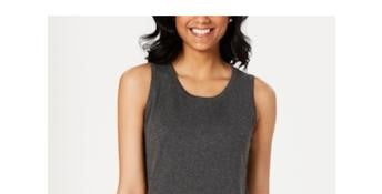 Charter Club Women's Sleeveless Crew Neck Sweater Grey Size X-Large