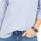 Style & Co Women's Speckled Shimmer Top Blue Size Small