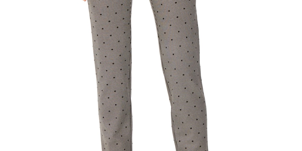 Charter Club Women's Dot Print Pull On Pants Black Size 6