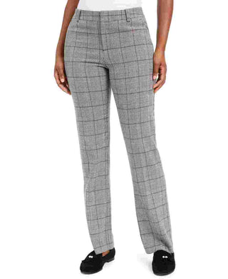 Charter Club Women's Houndstooth Trousers Grey Size 6
