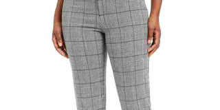 Charter Club Women's Houndstooth Trousers Grey Size 6