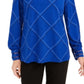Charter Club Women's Plaid Knit Top Blue Size Extra Large