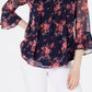 Charter Club Women's Floral Pintuck Top Red Size Small